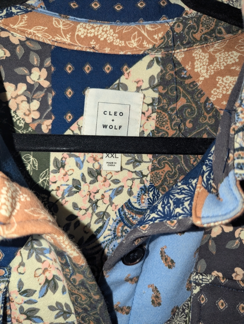 XXL Cleo + Wolf Patchwork Printed Shacket - image 3